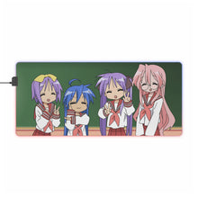 Load image into Gallery viewer, Lucky Star Konata Izumi, Kagami Hiiragi, Tsukasa Hiiragi, Miyuki Takara RGB LED Mouse Pad (Desk Mat)
