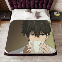 Load image into Gallery viewer, Hōtarō Oreki Face Sherpa Blanket
