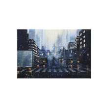Load image into Gallery viewer, Anime Girl Crossing the Road in the Rain Rug
