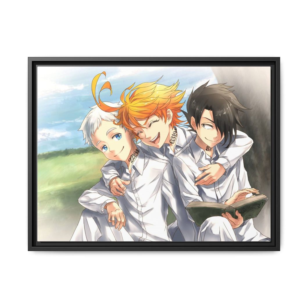 The Promised Neverland Ray, Norman, Emma Canvas Framed Art Print