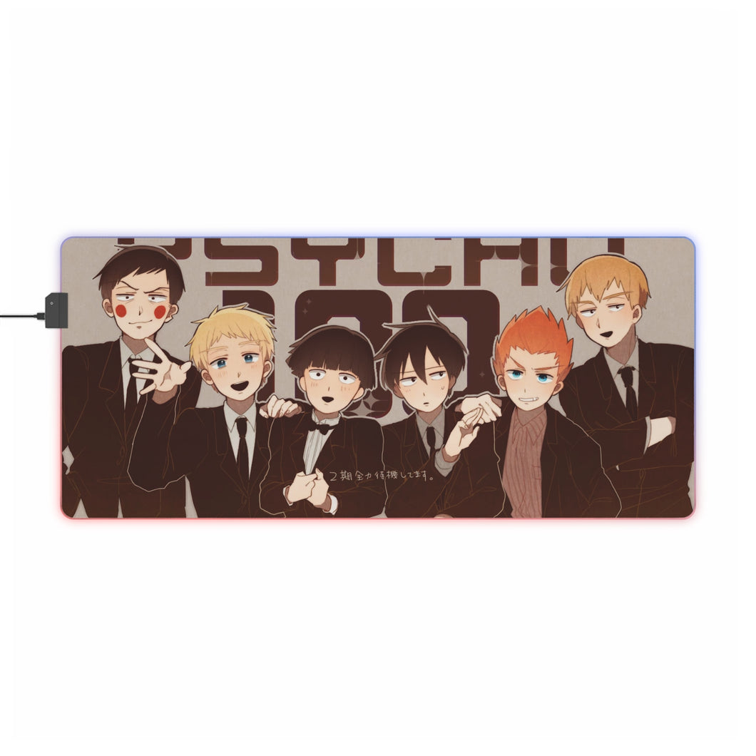 Mob Psycho 100 Arataka Reigen, Ekubo, Ritsu Kageyama, Teruki Hanazawa RGB LED Mouse Pad (Desk Mat)