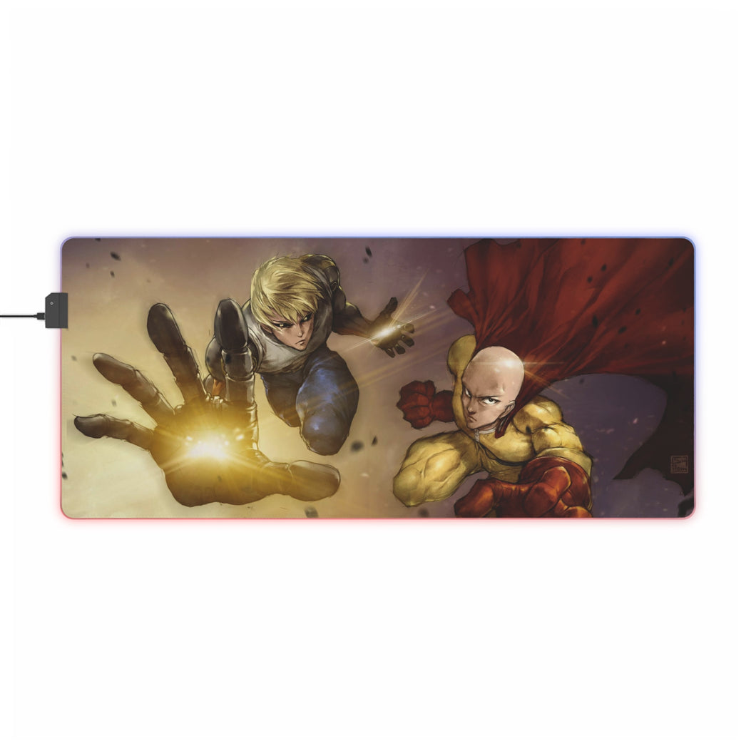 Saitama and Genos RGB LED Mouse Pad (Desk Mat)