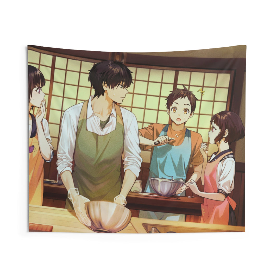 Hyouka Eru Chitanda, Satoshi Fukube, Mayaka Ibara Indoor Wall Tapestry