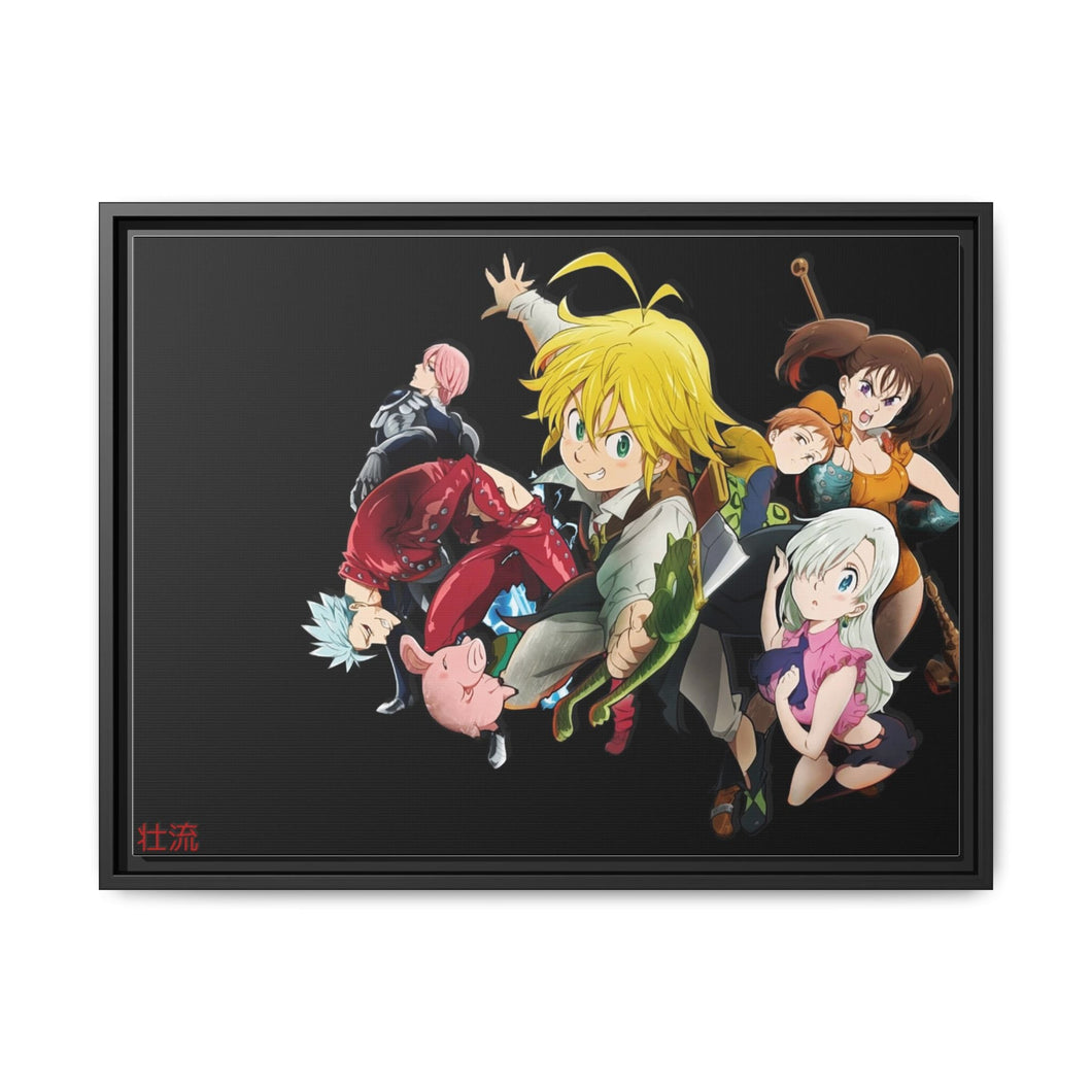 Deadly sins group Canvas Framed Art Print