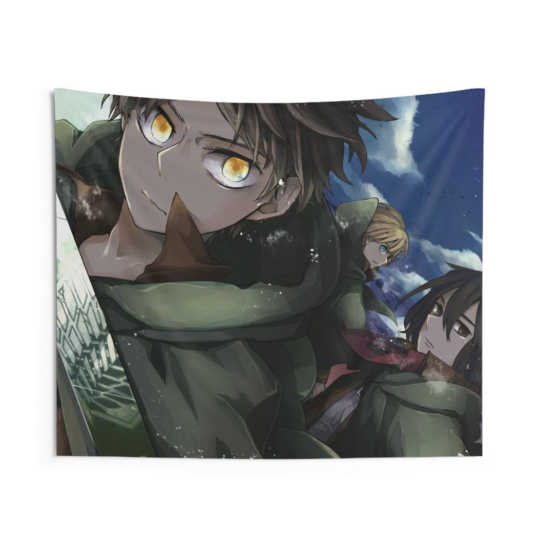Eren,Mikasa and Armin Indoor Wall Tapestry
