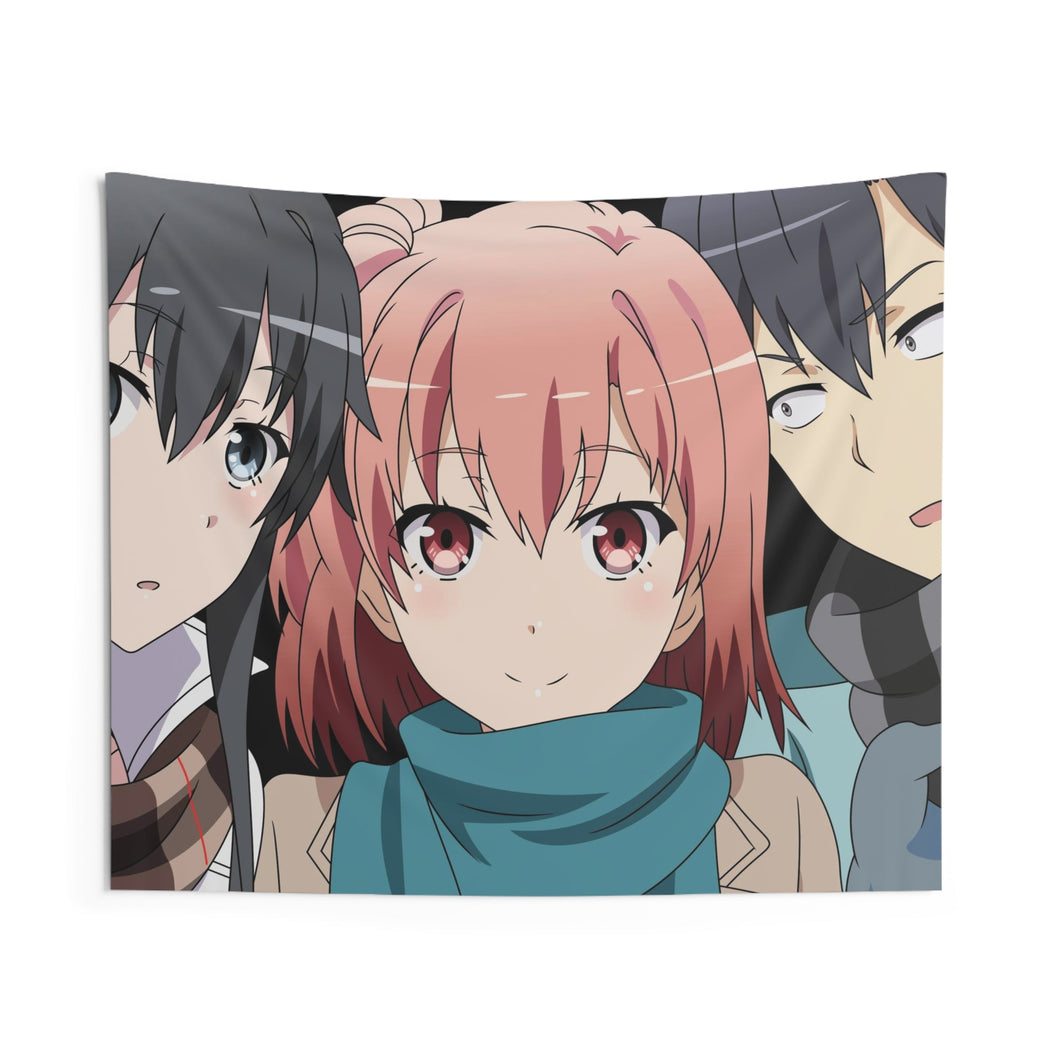 My Teen Romantic Comedy SNAFU Hachiman Hikigaya, Yukino Yukinoshita, Yui Yuigahama Indoor Wall Tapestry
