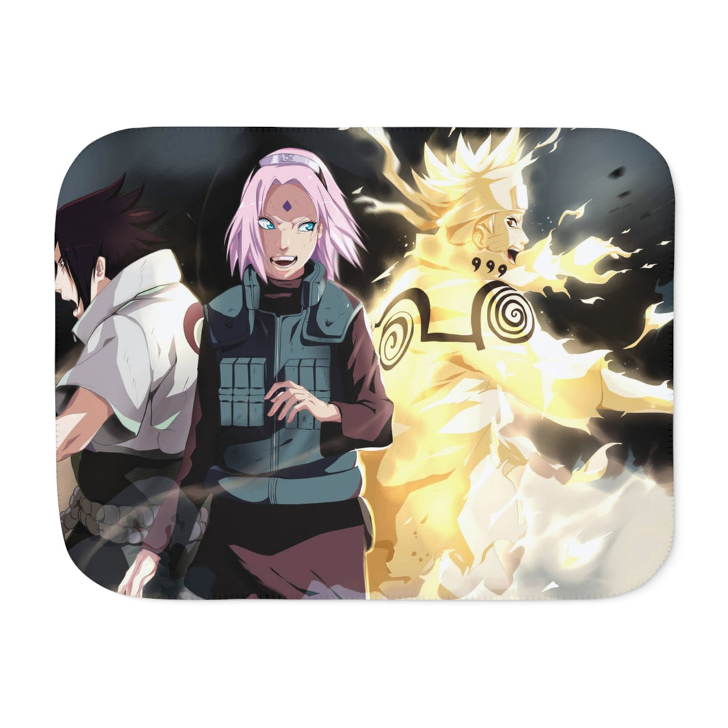 Team 7: Sasuke,Sakura and Naruto Sherpa Blanket