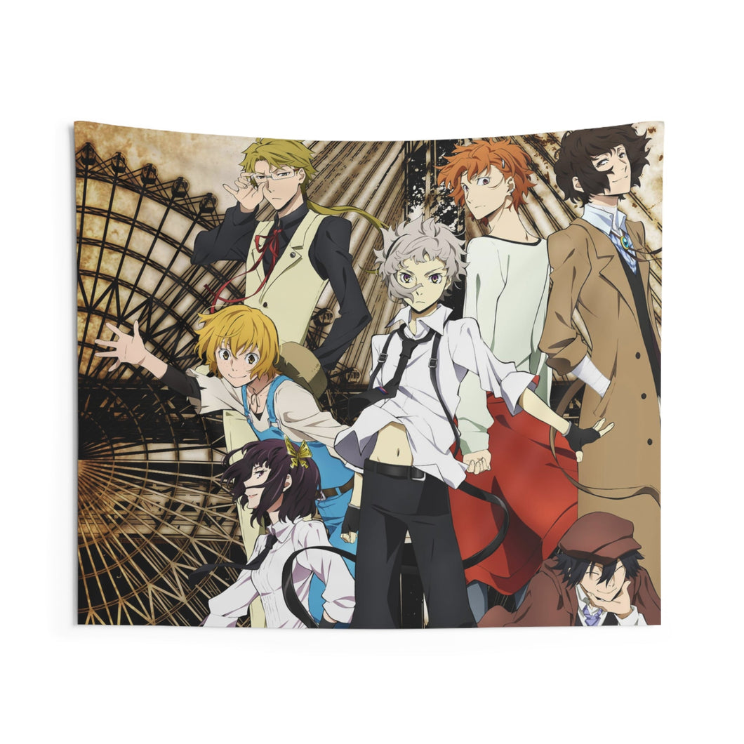 Bungou Stray Dogs Osamu Dazai, Atsushi Nakajima, Ranpo Edogawa, Akiko Yosano, Doppo Kunikida Indoor Wall Tapestry