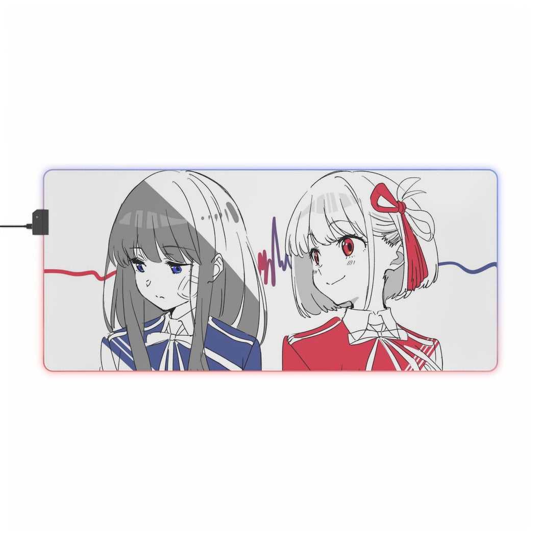 Lycoris Recoil Takina Inoue, Chisato Nishikigi RGB LED Mouse Pad (Desk Mat)
