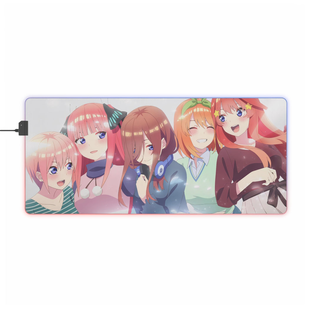 The Quintessential Quintuplets Miku Nakano, Itsuki Nakano, Nino Nakano, Yotsuba Nakano, Ichika Nakano RGB LED Mouse Pad (Desk Mat)
