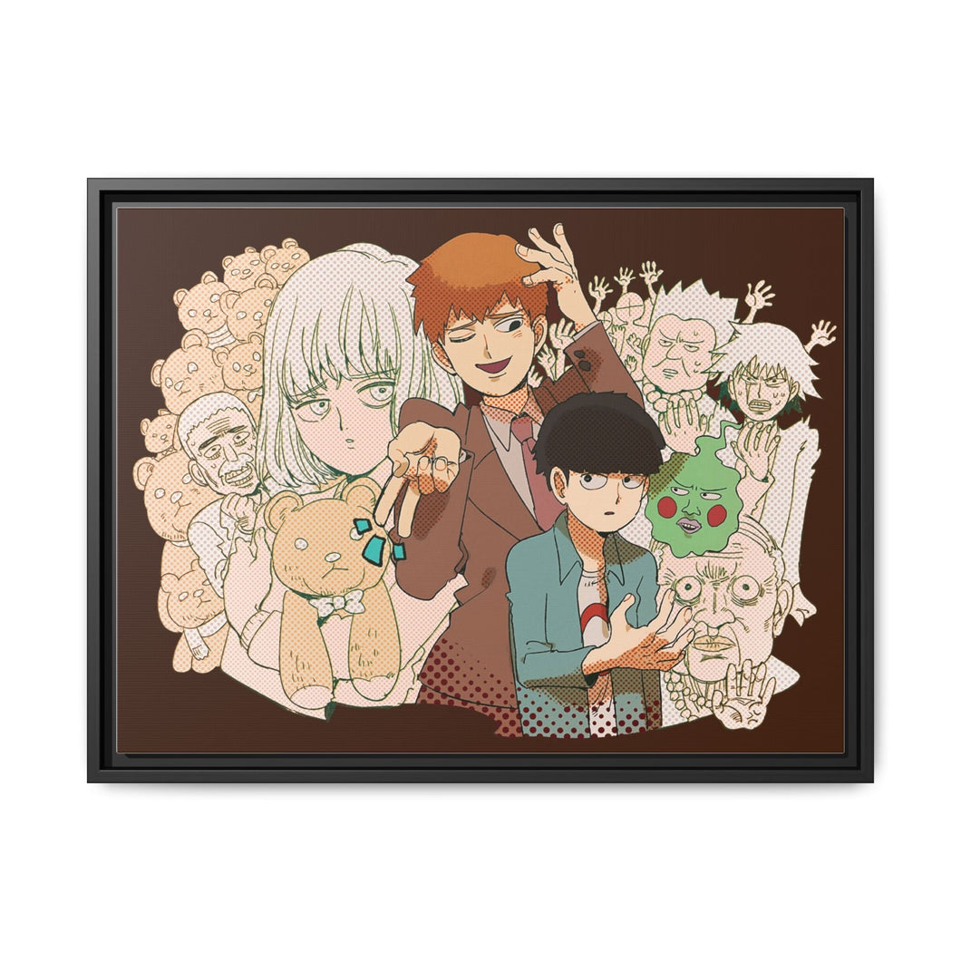 Mob Psycho 100 Arataka Reigen, Shigeo Kageyama, Ekubo Canvas Framed Art Print