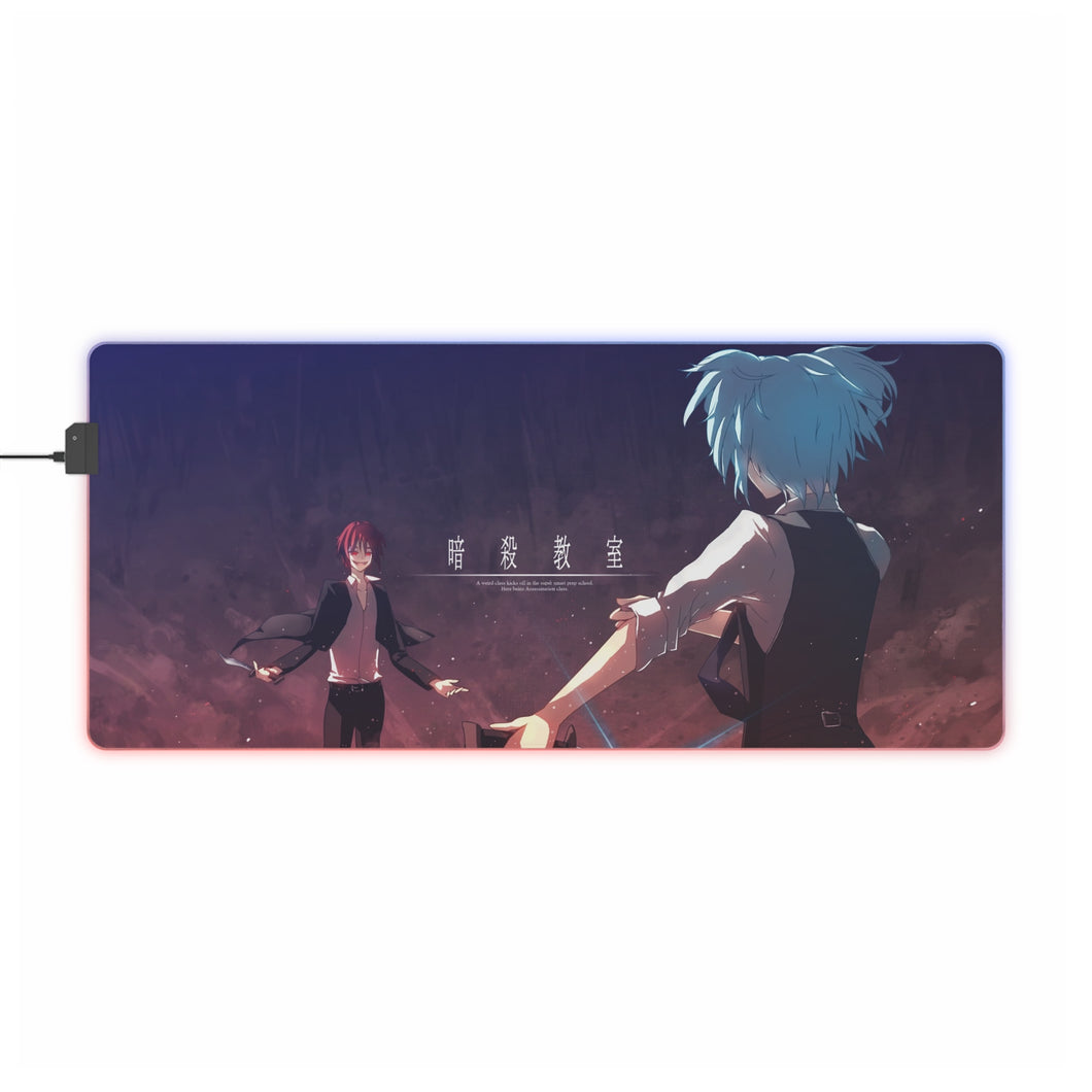 Karma Akabane VS Nagisa Shiota fight RGB LED Mouse Pad (Desk Mat)