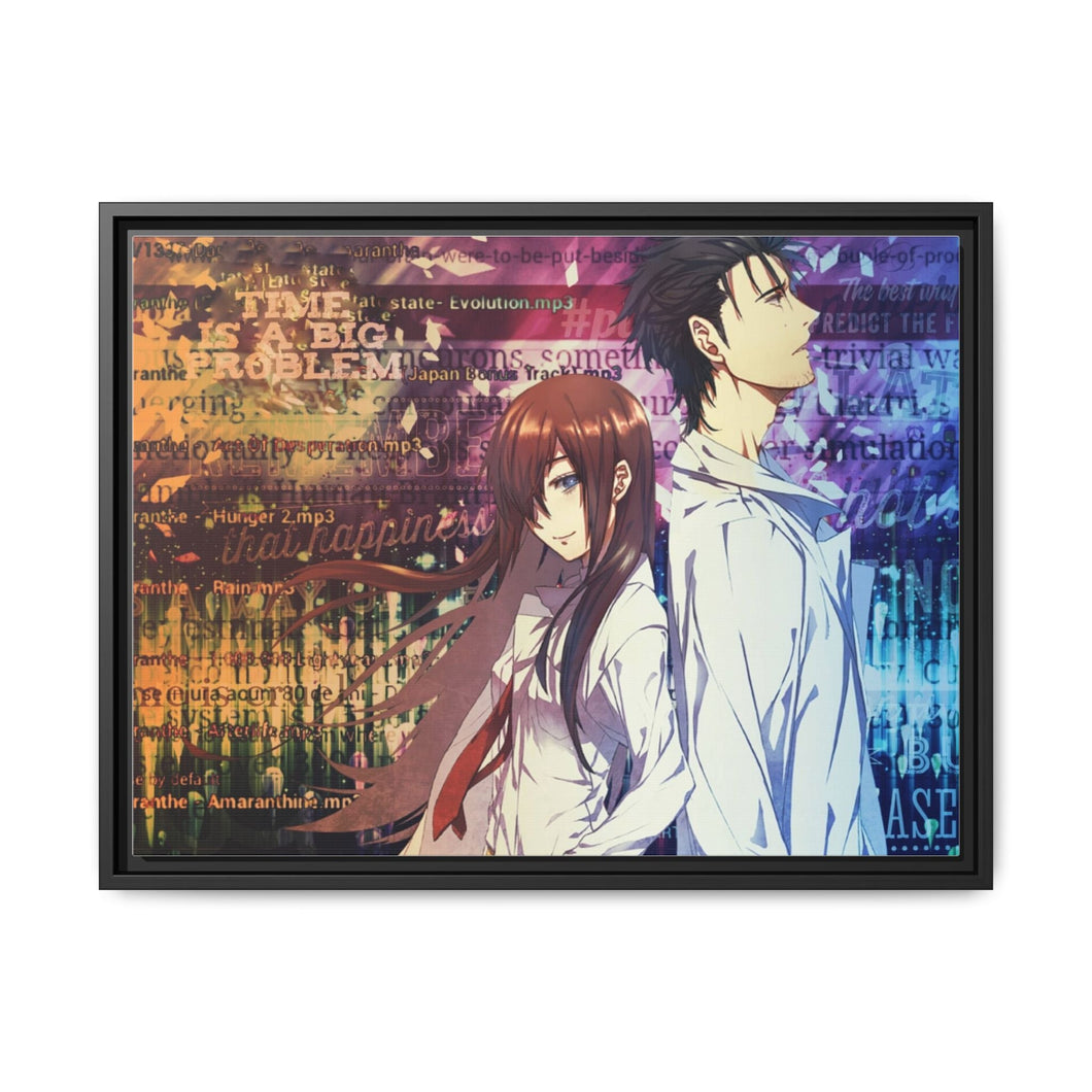 Kurisu Makise and Rintarou Okabe Canvas Framed Art Print