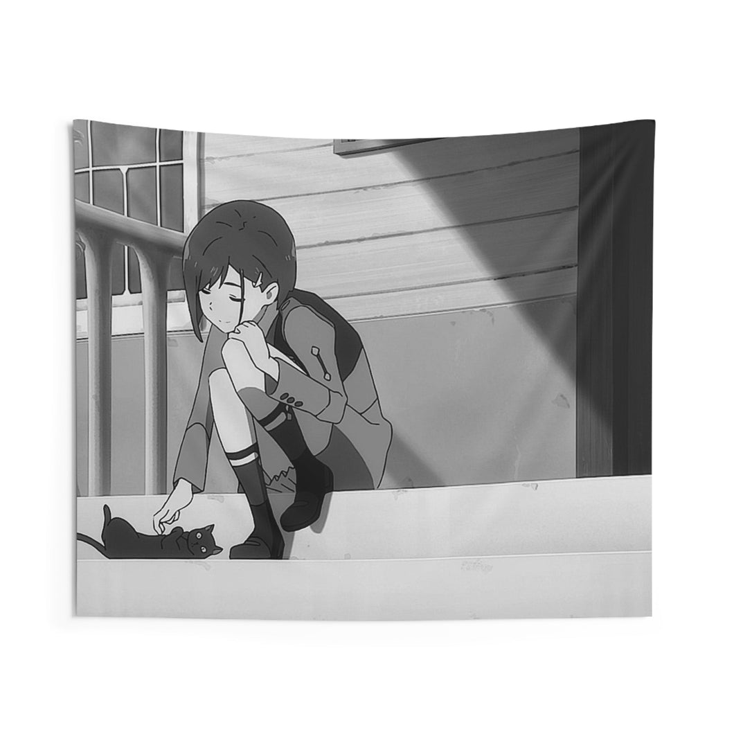 Ichigo 015 and Black Cat Indoor Wall Tapestry