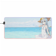 Hibiki Kancolle at Sea With White Dress RGB LED Mouse Pad (Desk Mat)
