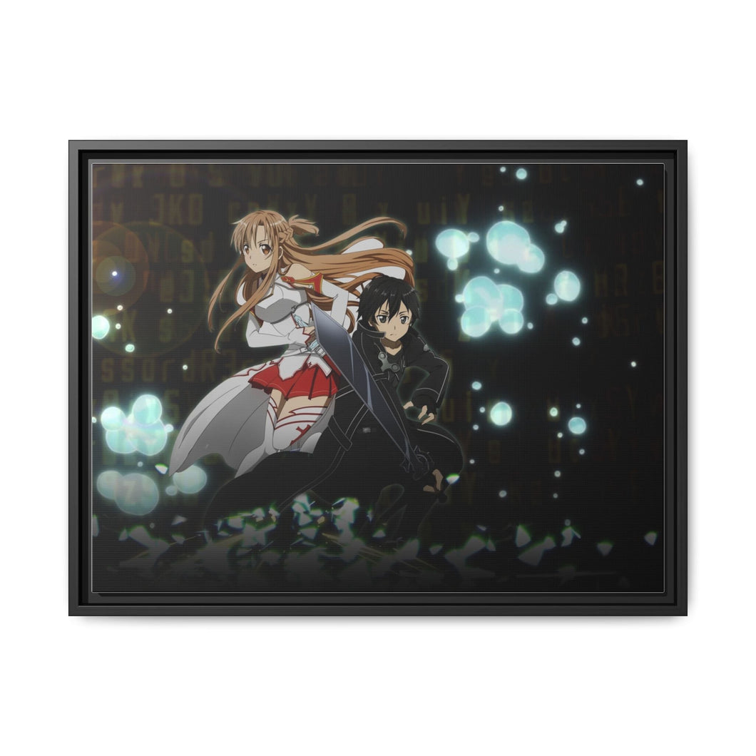 Asuna and Kirito Canvas Framed Art Print