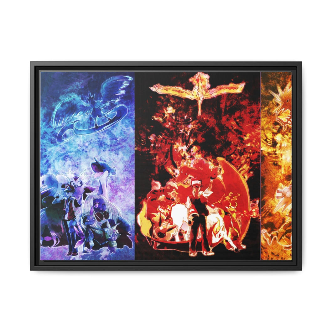 Anime Pokémonr Canvas Framed Art Print
