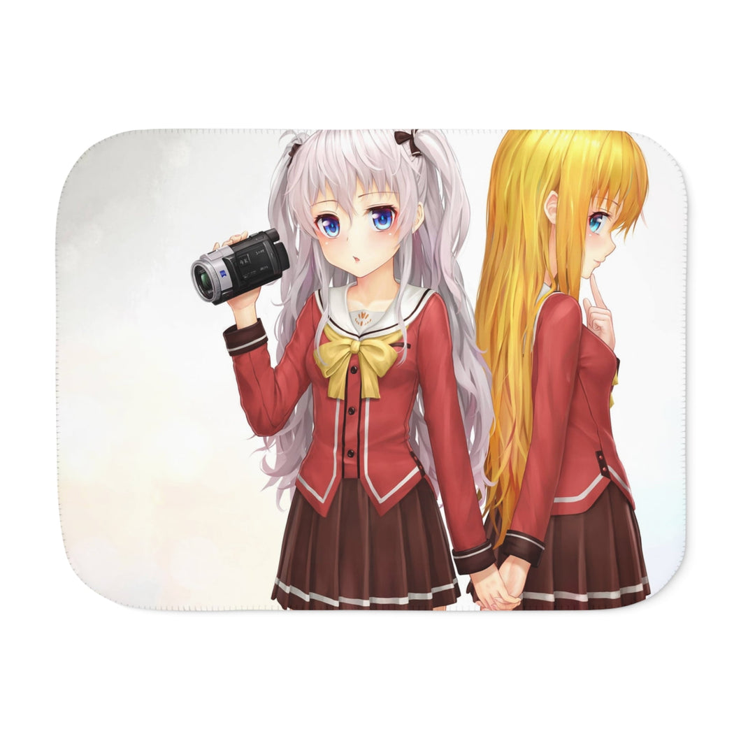Nao Tomori and Yusa Nishimori holding hands Sherpa Blanket