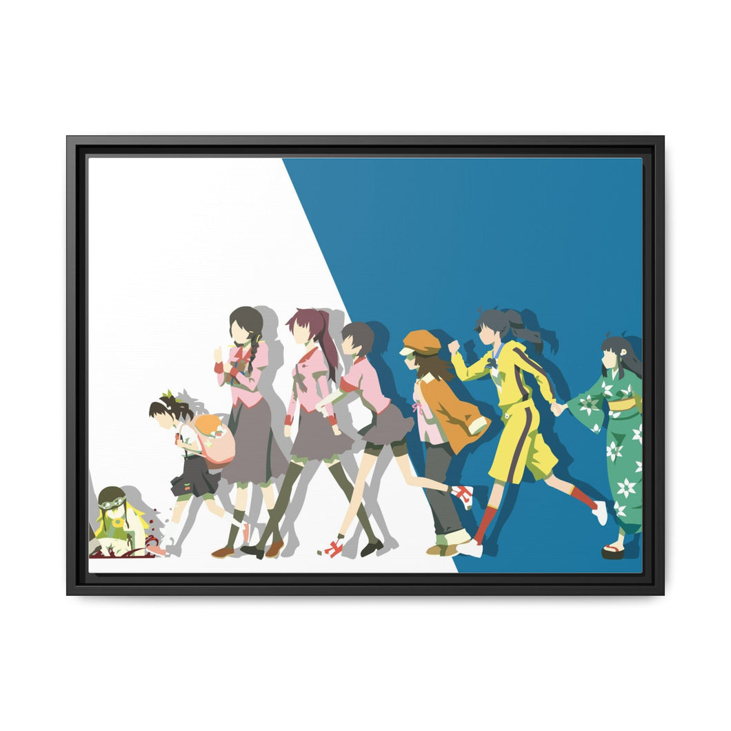 Monogatari Minimalist March of the Oddities V1 Canvas Framed Art Print