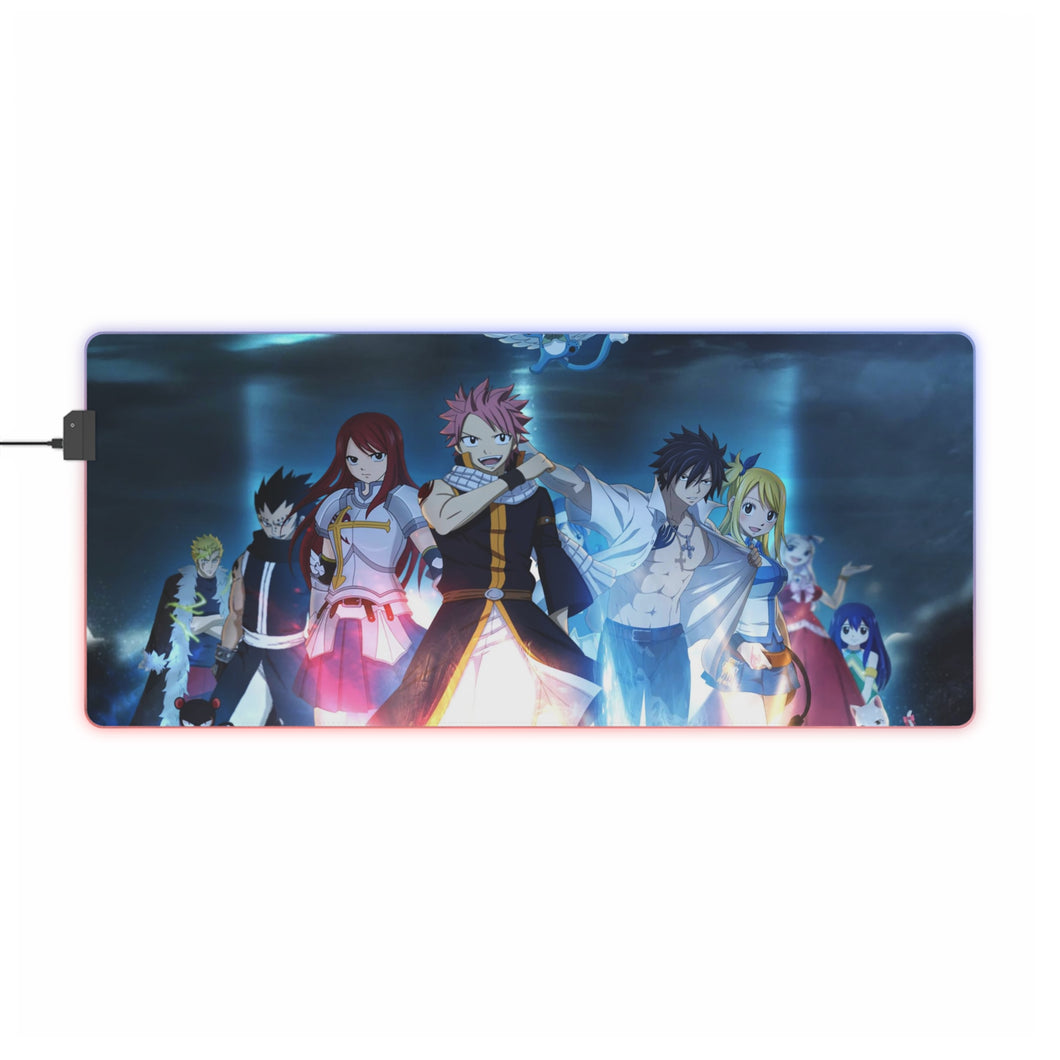 Fairy Tail Natsu Dragneel, Erza Scarlet, Gray Fullbuster, Lucy Heartfilia, Happy RGB LED Mouse Pad (Desk Mat)