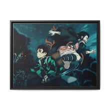 Load image into Gallery viewer, Tanjirou and Nezuko Canvas Framed Art Print
