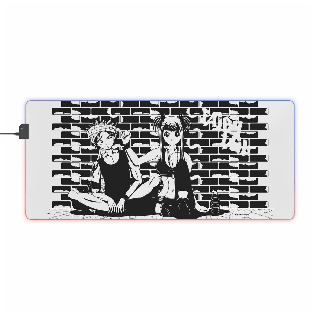 Fairy Tail Natsu Dragneel, Lucy Heartfilia RGB LED Mouse Pad (Desk Mat)