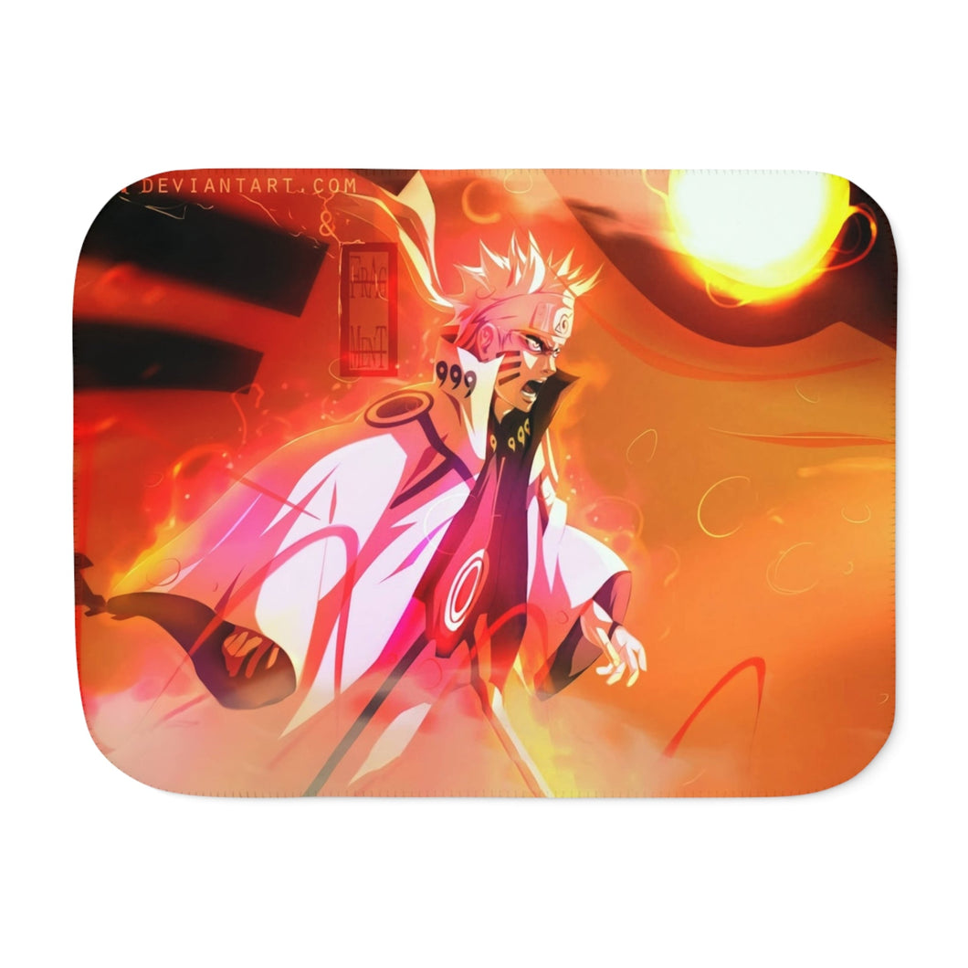 Sasuke (susanoo) and Naruto (sage tailed beast mode) Sherpa Blanket