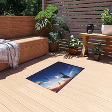 Load image into Gallery viewer, Anime girl playing the trumpet in the sunset Rug
