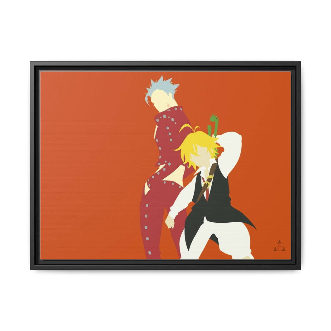 Meliodas and Ban Canvas Framed Art Print