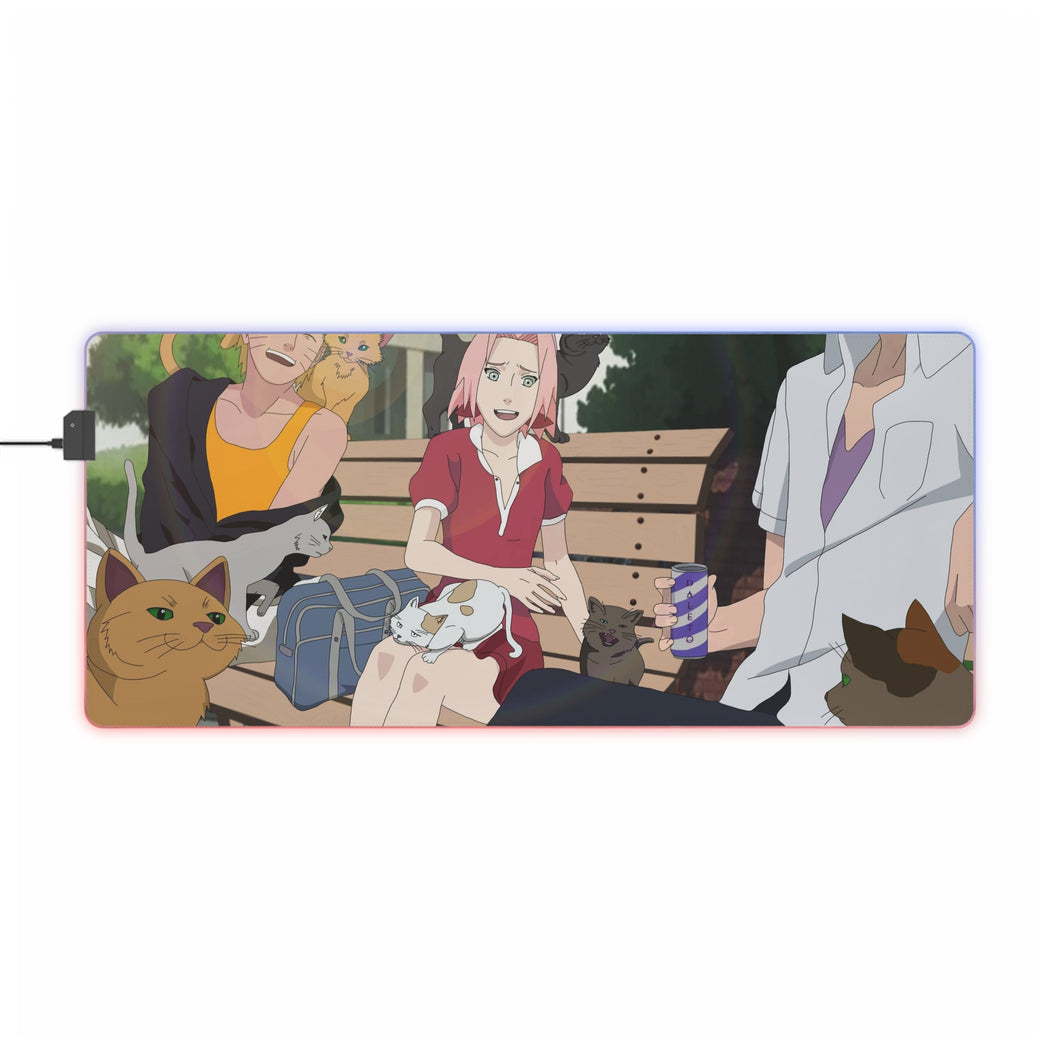 Naruto,Sakura and Sasuke RGB LED Mouse Pad (Desk Mat)