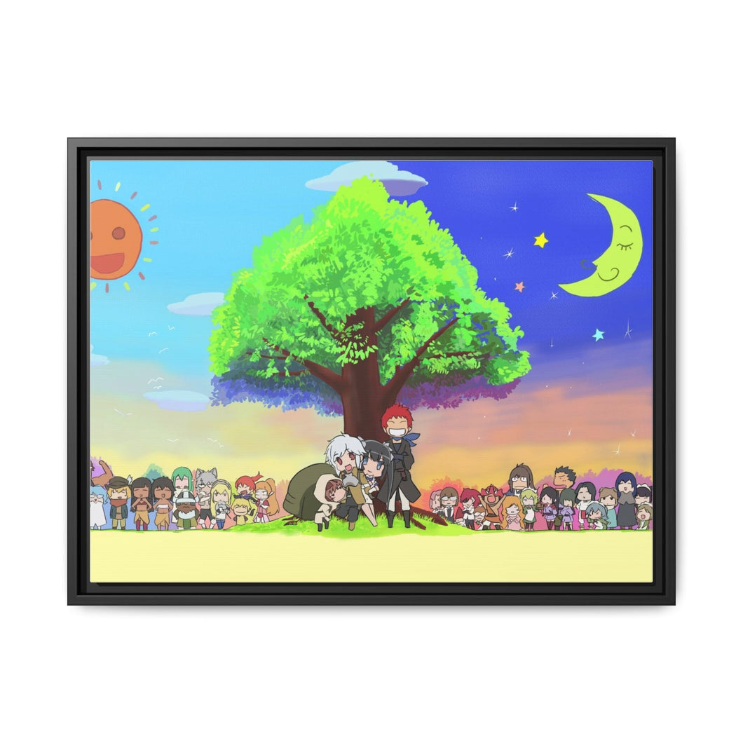 Is It Wrong To Try To Pick Up Girls In A Dungeon? Canvas Framed Art Print