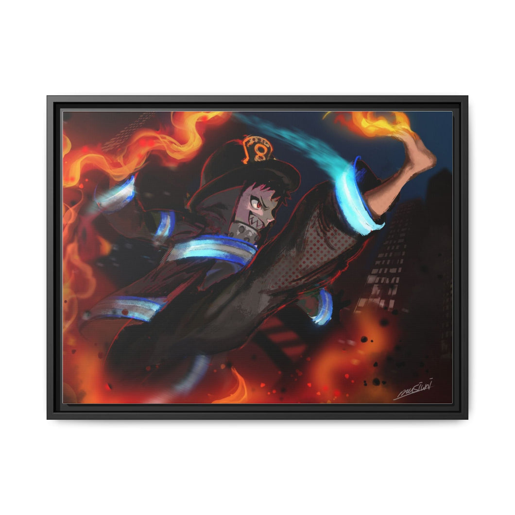 Fire Force Shinra Kusakabe Canvas Framed Art Print