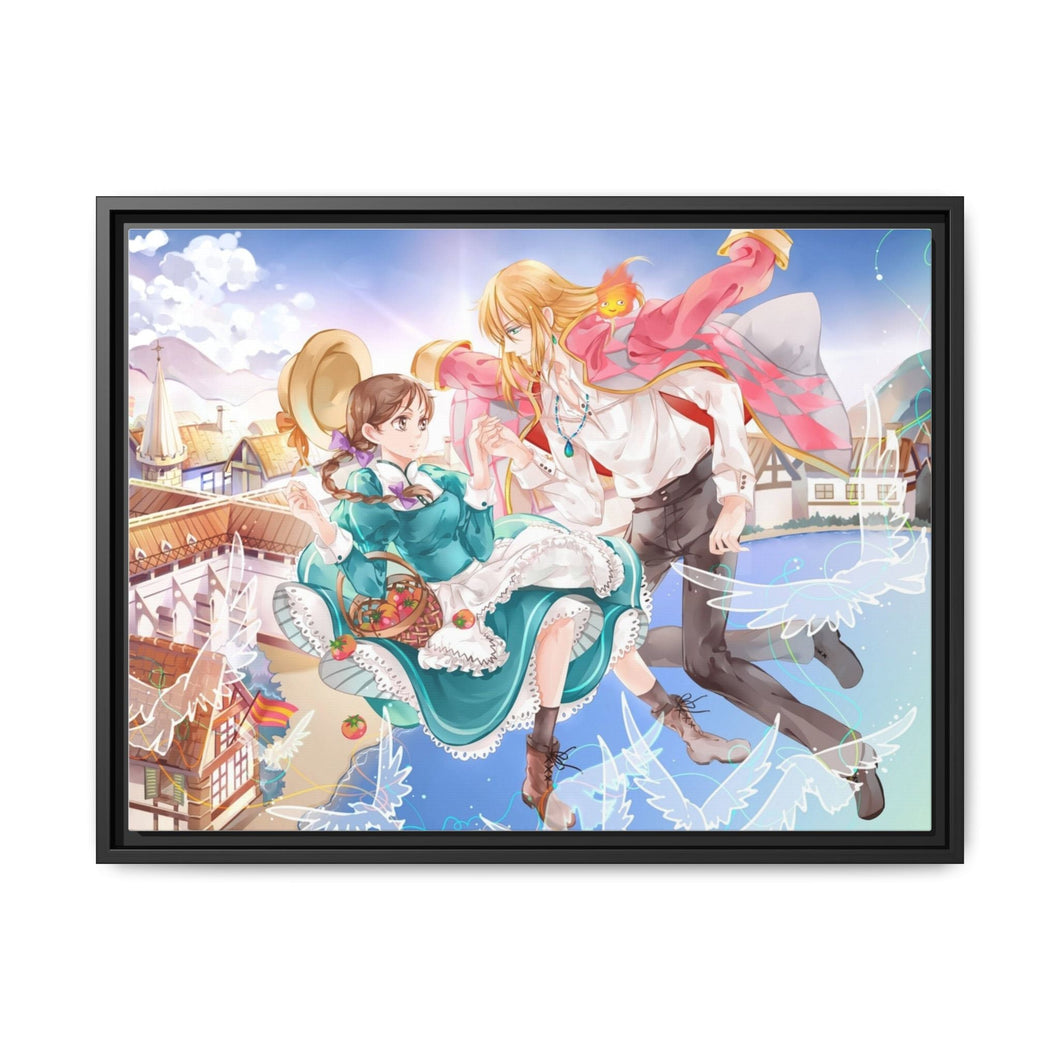 Anime Howl's Moving Castle Canvas Framed Art Print