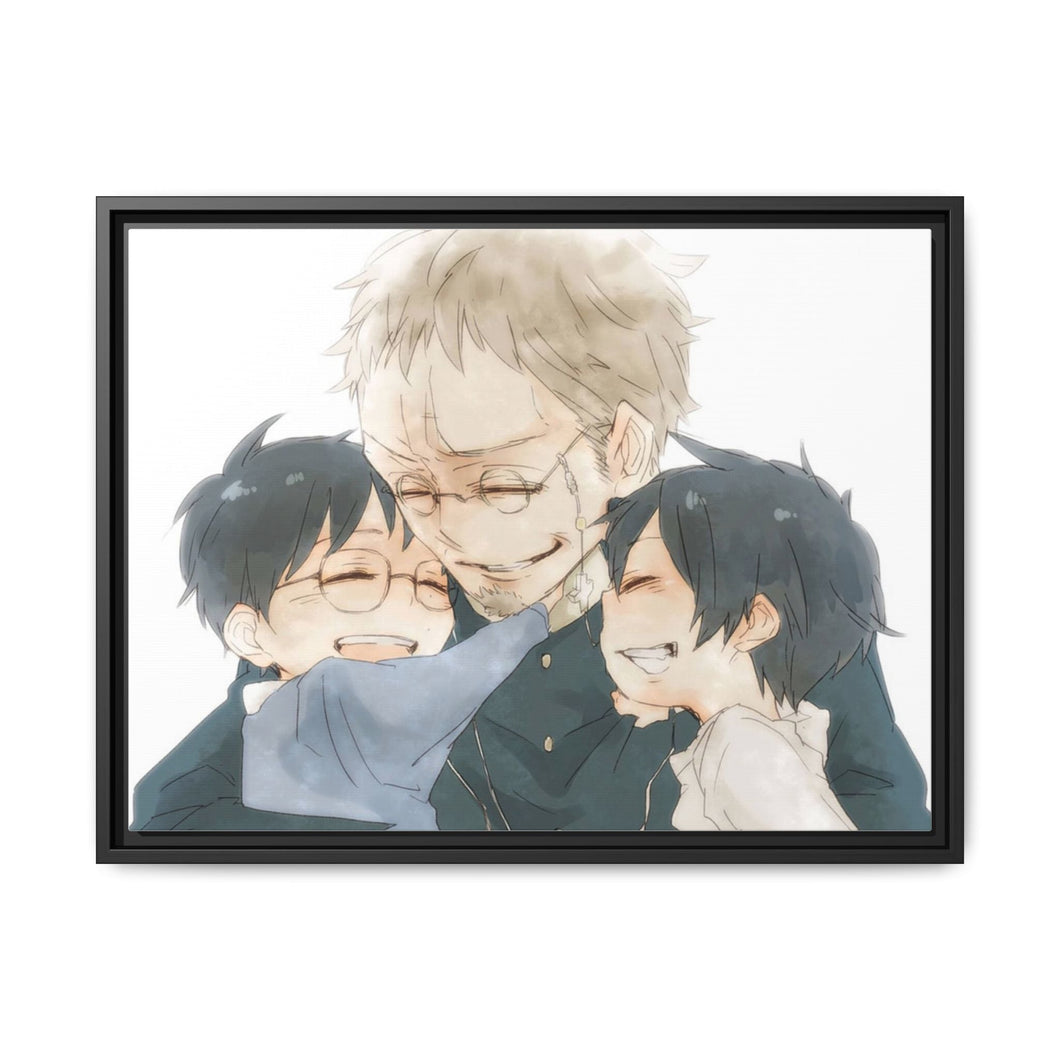Rin,Yukio and Shiro Canvas Framed Art Print