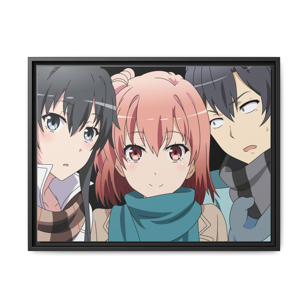 My Teen Romantic Comedy SNAFU Hachiman Hikigaya, Yukino Yukinoshita, Yui Yuigahama Canvas Framed Art Print
