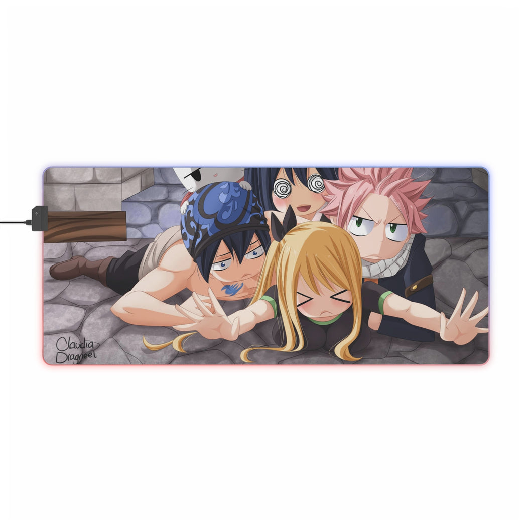 Fairy Tail Natsu Dragneel, Gray Fullbuster, Lucy Heartfilia, Happy, Wendy Marvell RGB LED Mouse Pad (Desk Mat)