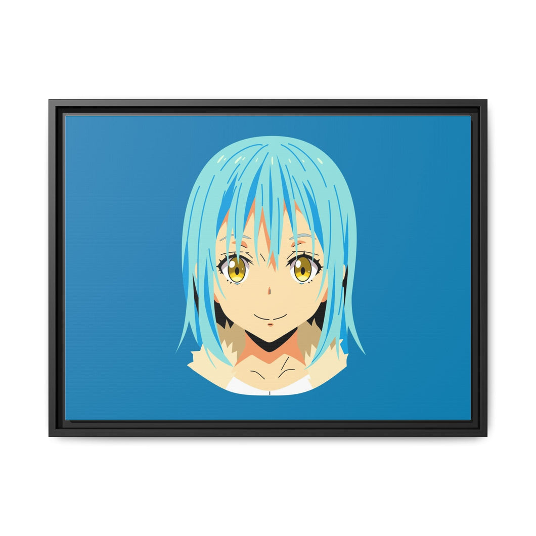 Rimuru Tempest Face ( Blue Background ) Canvas Framed Art Print