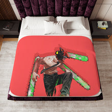 Load image into Gallery viewer, Anime Chainsaw Man Sherpa Blanket
