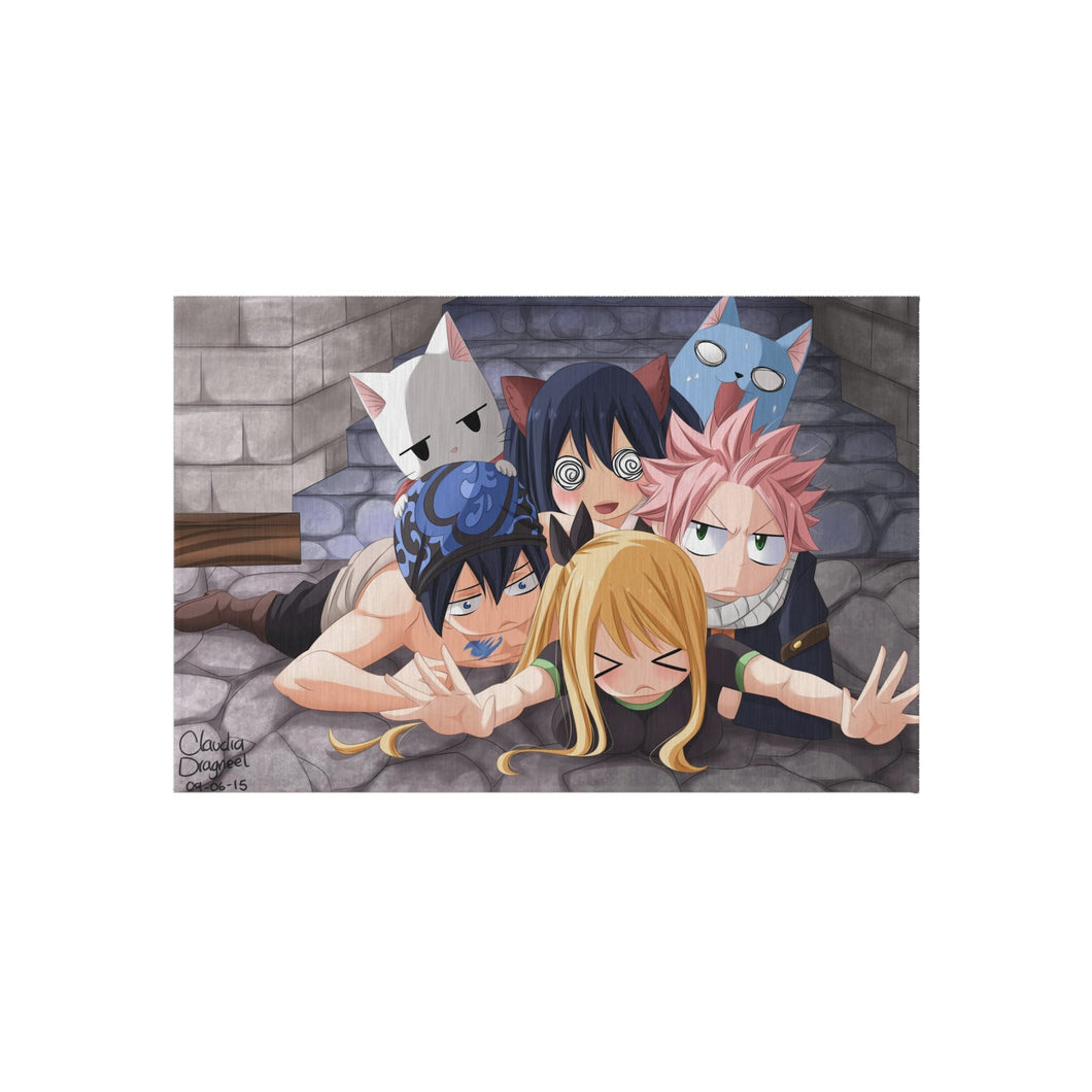Fairy Tail Natsu Dragneel, Gray Fullbuster, Lucy Heartfilia, Happy, Wendy Marvell Rug