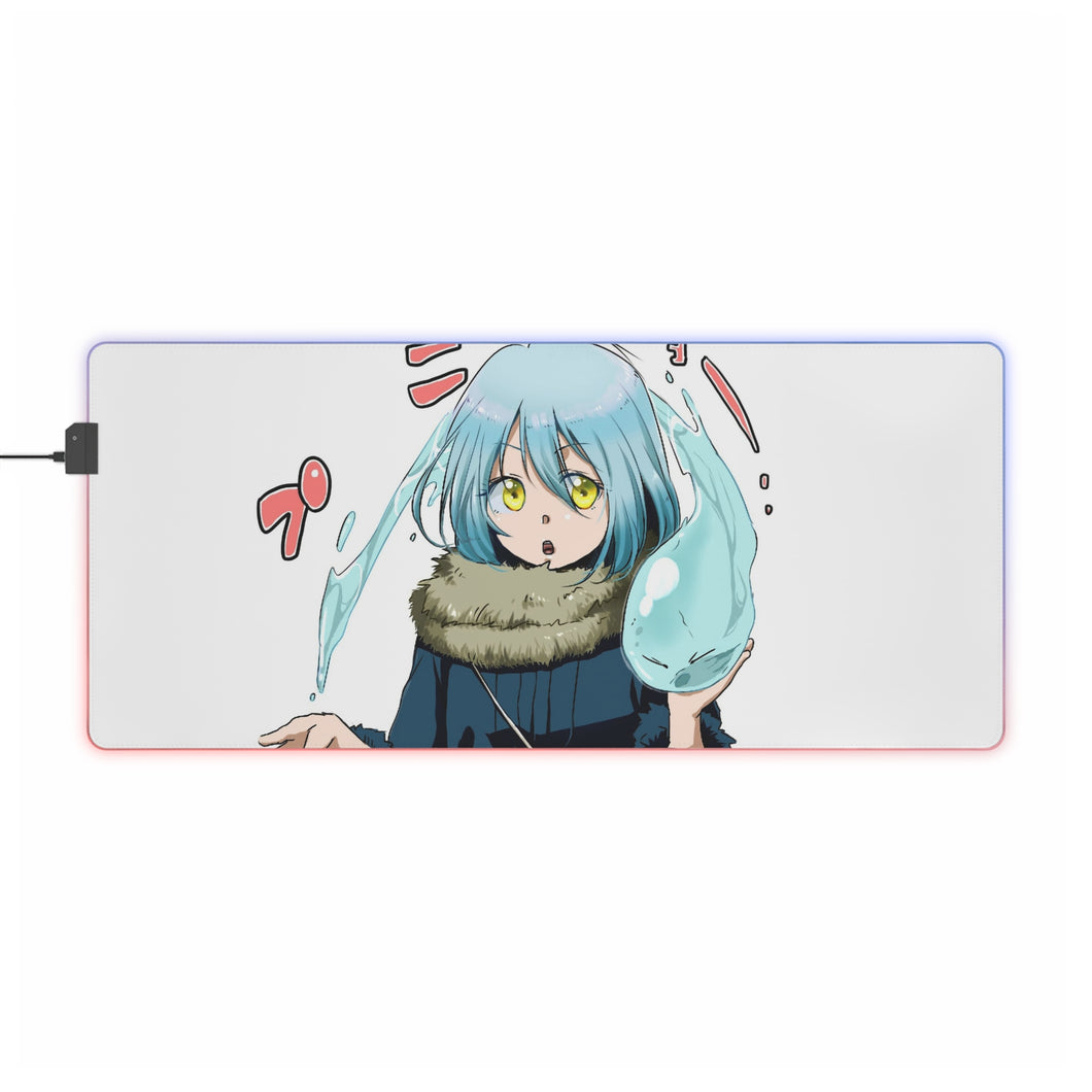 Rimuru Tempest in human form play with slime form RGB LED Mouse Pad (Desk Mat)