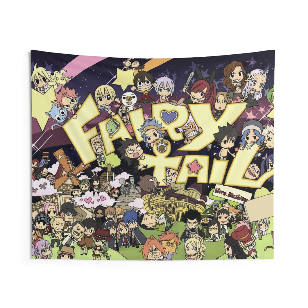 Fairy Tail Natsu Dragneel, Erza Scarlet, Gray Fullbuster, Lucy Heartfilia, Happy Indoor Wall Tapestry