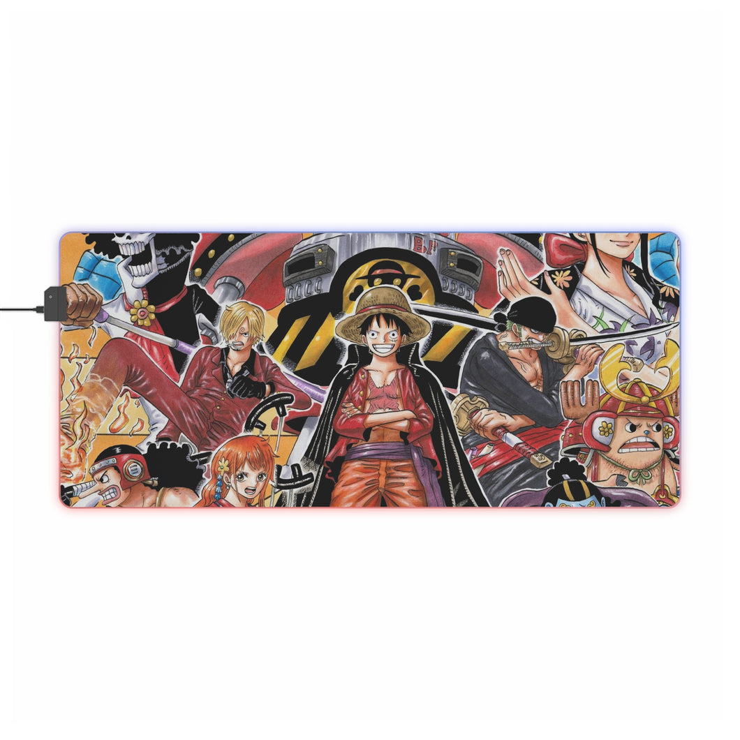 One Piece Monkey D. Luffy, Roronoa Zoro, Sanji, Nico Robin, Tony Tony Chopper RGB LED Mouse Pad (Desk Mat)