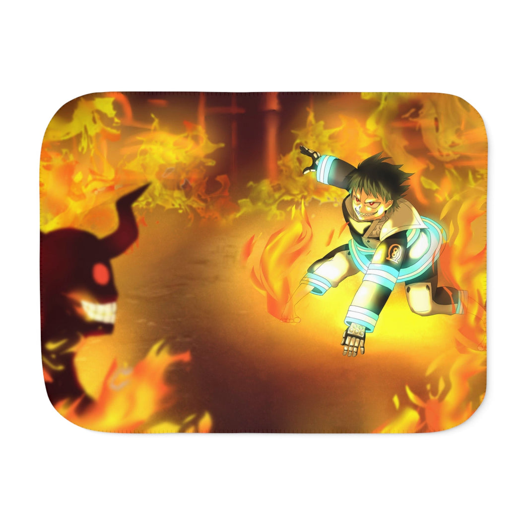 Anime Fire Force Sherpa Blanket