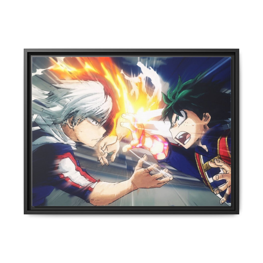 Izuku VS Shoto Canvas Framed Art Print