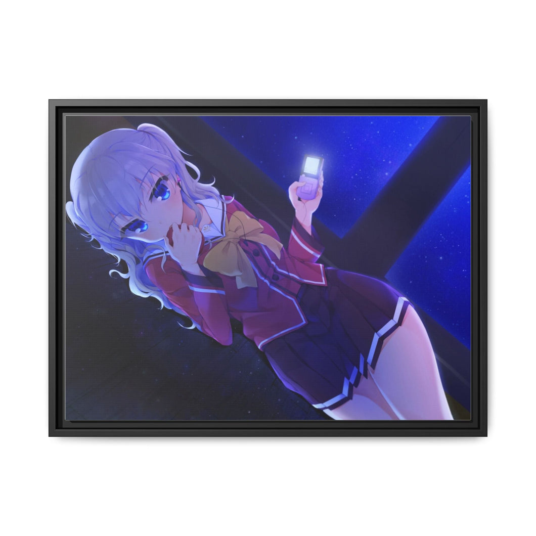 Nao Tomori with a Ipod Canvas Framed Art Print