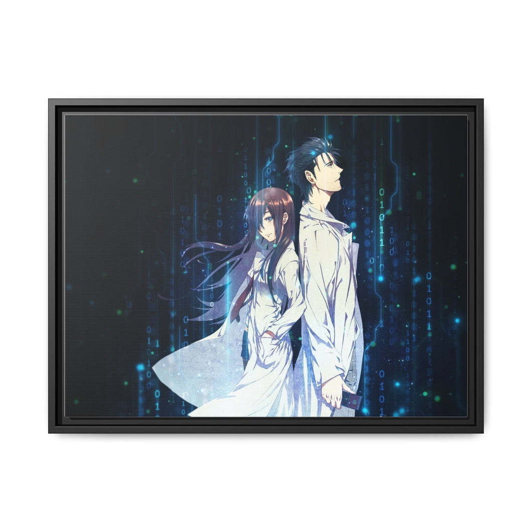Okabe and Kurisu Canvas Framed Art Print