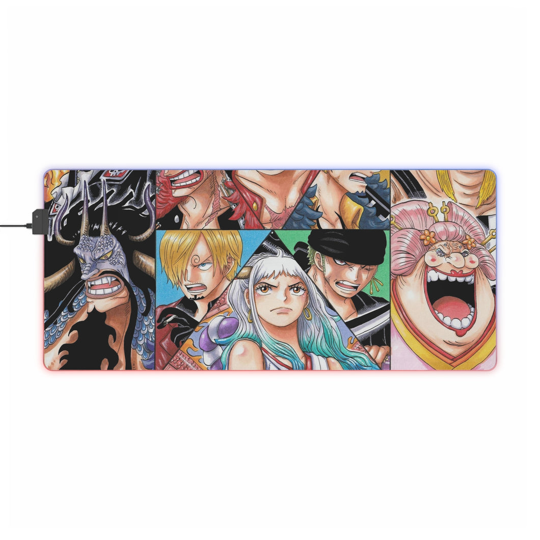 One Piece Monkey D. Luffy, Roronoa Zoro, Sanji RGB LED Mouse Pad (Desk Mat)