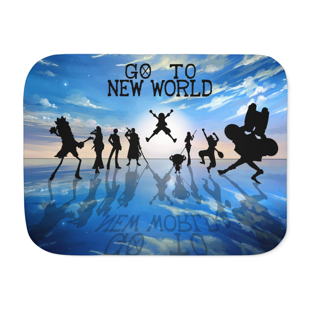 One Piece Monkey D. Luffy, Roronoa Zoro, Sanji, Nico Robin, Tony Tony Chopper Sherpa Blanket