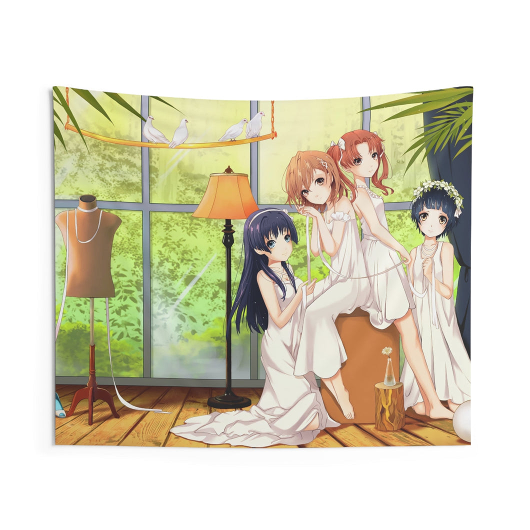 A Certain Scientific Railgun Mikoto Misaka, Kuroko Shirai, Ruiko Saten Indoor Wall Tapestry