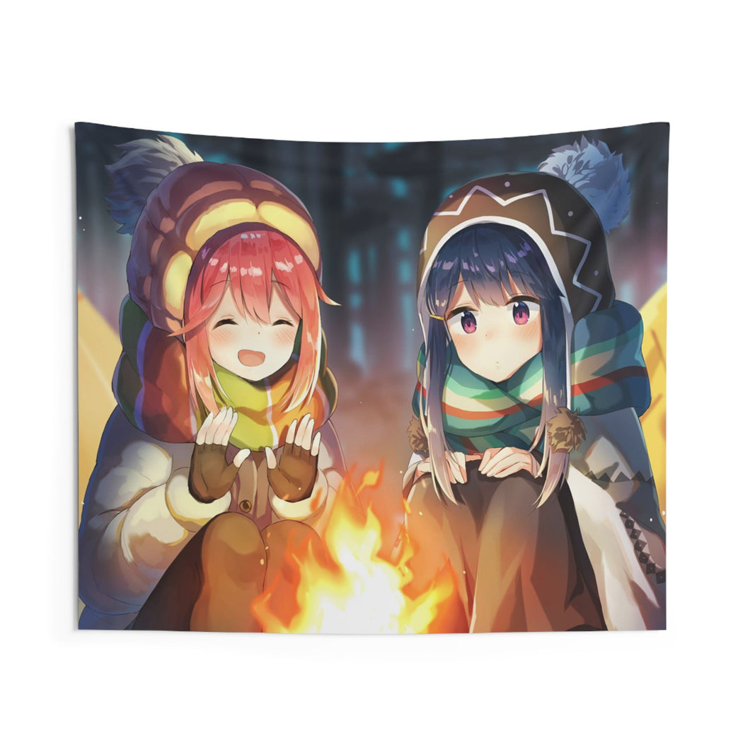 Laid-back camp Nadeshiko & Rin camp fire Indoor Wall Tapestry